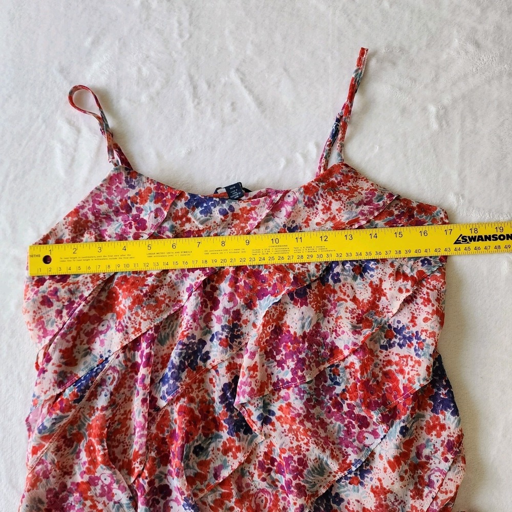 American Eagle‎ Ruffle Cami Womens Medium Tank Fairy Floral Feminine Ditsy Y2K - Picture 9 of 13